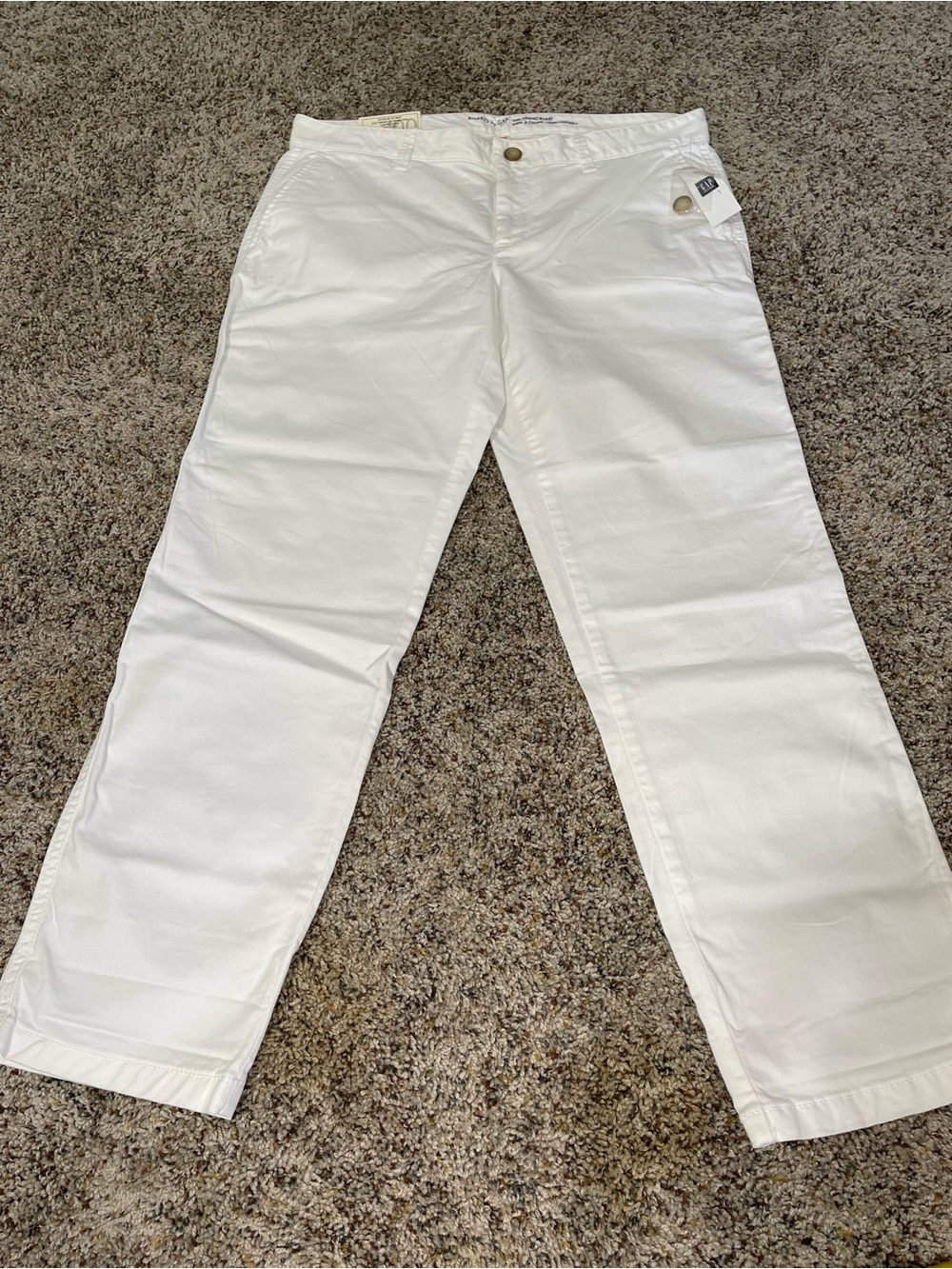 The Gap “Girlfriend Khaki” White Cropped Straight-Leg Pants NWT size 6/ 28”